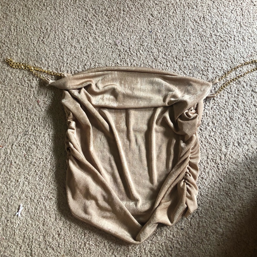 Wearever beige/gold crop top medium